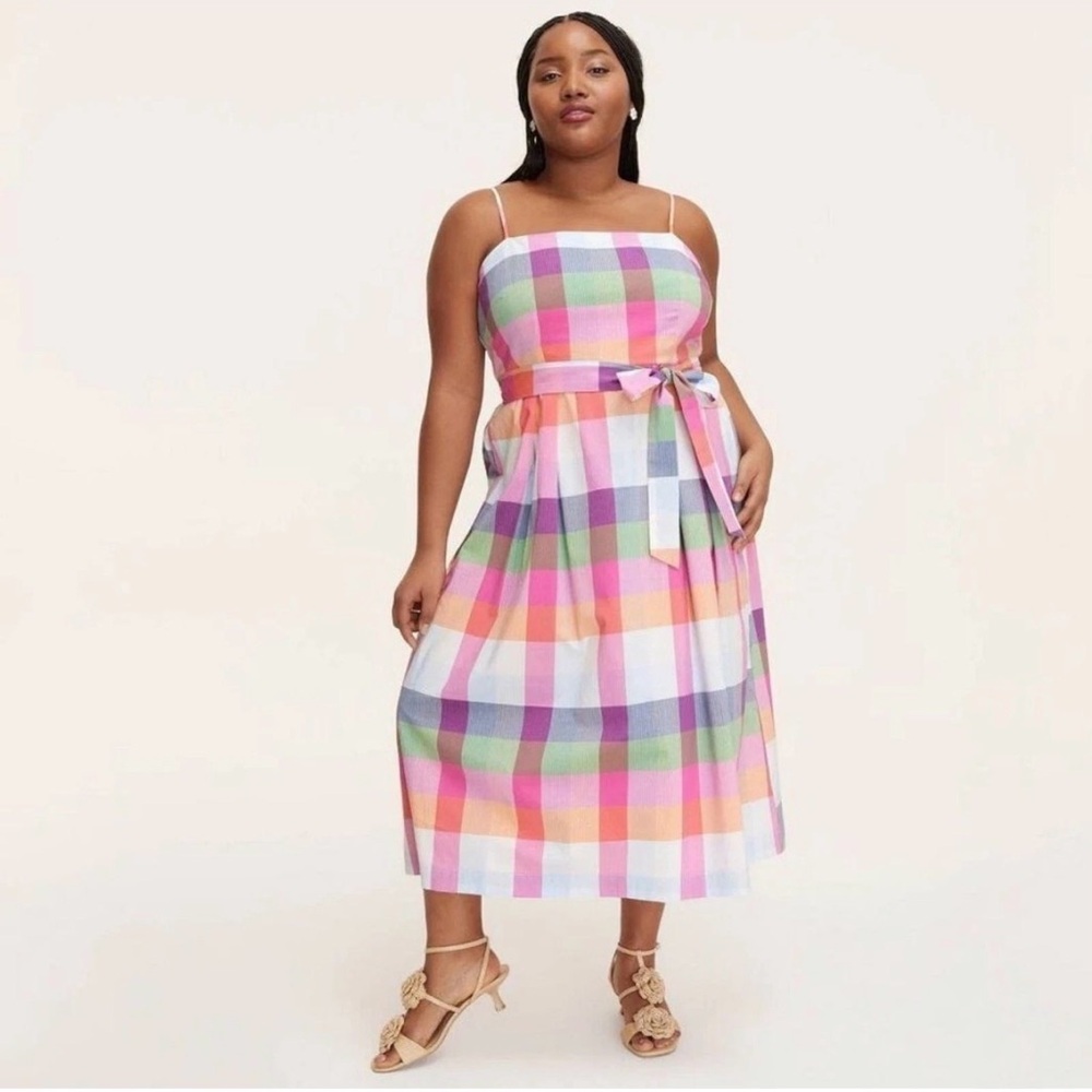Kate Spade Colorful Plaid Midi Dress